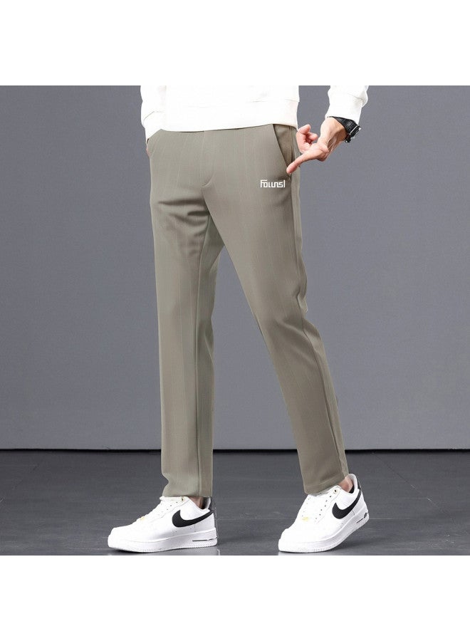 FOLUNSI men's Casual Pants - Loose, Comfortable, Everyday Wear, Office Commuter Straight-leg Cropped Trousers - Image 2