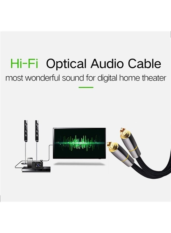 شابية كابل صوت بصري رقمي HiFi 5.1 بطول 1 متر (SPDIF) - كابل صوت Toslink، مناسب لصناديق التلفزيون، وPS4، وكابلات السماعات، وأشرطة الصوت، ومكبرات الصوت، ومكبرات الصوت الفرعية. - Image 2