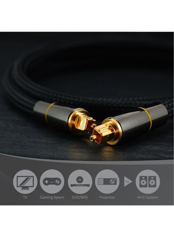 شابية كابل صوت بصري رقمي HiFi 5.1 بطول 1 متر (SPDIF) - كابل صوت Toslink، مناسب لصناديق التلفزيون، وPS4، وكابلات السماعات، وأشرطة الصوت، ومكبرات الصوت، ومكبرات الصوت الفرعية. - Image 4