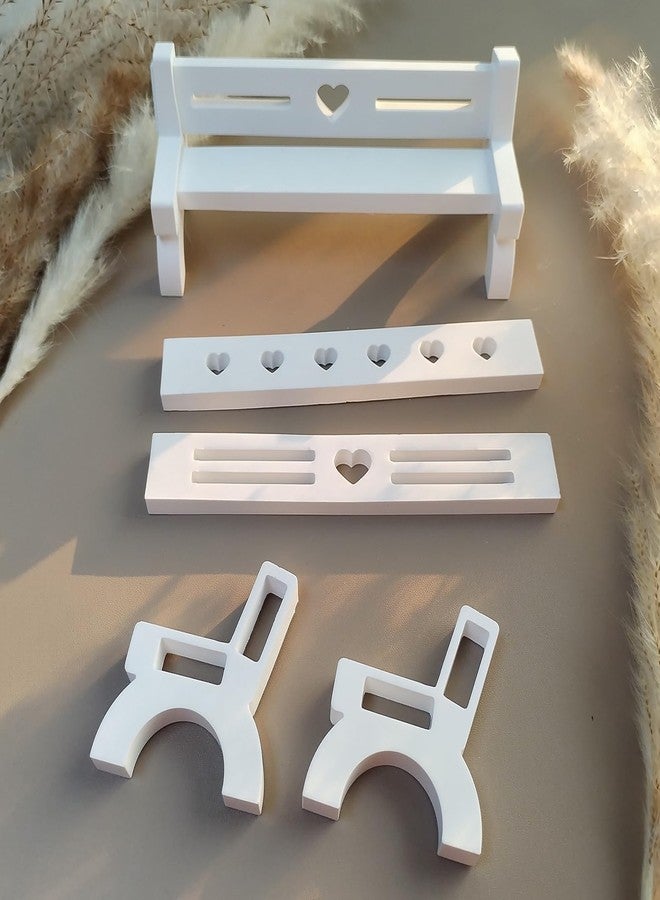 Wehous 5PCS Bench Shape Mold Set, 3D Chair Silicone Molds for Epoxy Resin Casting Clay Concrete Plaster, Unique Love Jewelry Holder Trinket Candle Holder Mold Table Home Decor Art Craft Supplies - Image 4