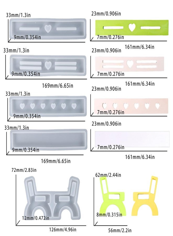 Wehous 5PCS Bench Shape Mold Set, 3D Chair Silicone Molds for Epoxy Resin Casting Clay Concrete Plaster, Unique Love Jewelry Holder Trinket Candle Holder Mold Table Home Decor Art Craft Supplies - Image 3