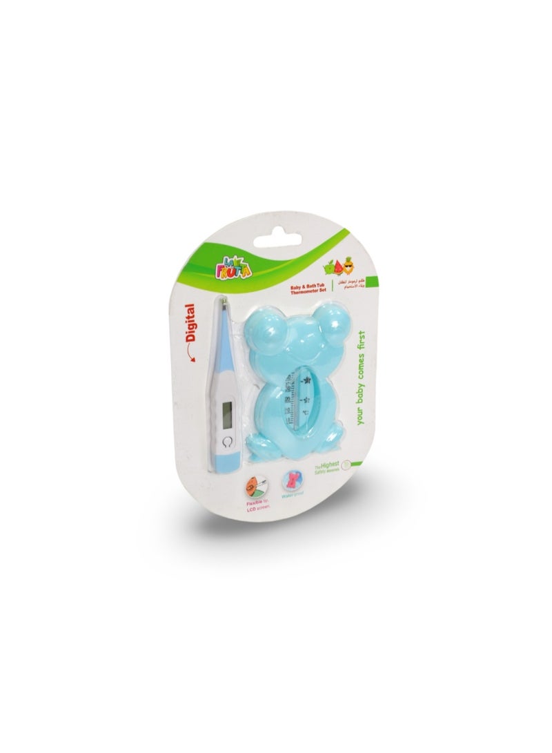 La Frutta Baby & Bath Tub Thermometer Set – Baby Blue - Image 1
