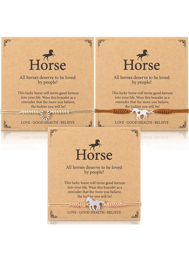Ecation 30 Sets Horse Bracelets Gifts Horseshoe Party Favors Include 30 Adjustable Western Horseshoe Bracelets with 30 Inspirational Cards Cowgirl Cowboy Birthday Christmas Gifts for Horse Lover, 6.5 - Image 1