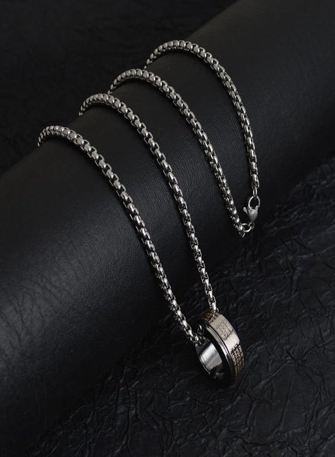 SALTY ALPHA Anti Tarnish Stainless Steel Cosmo Ring Locket Neck Chain for Men | Stylish Pendant Necklace | Jewellery Accessories for Boys | Minimal Jewelry | Gifts for Boyfriend & Husband | Marriage, Birthday | Gift for Valentine Day - Image 4