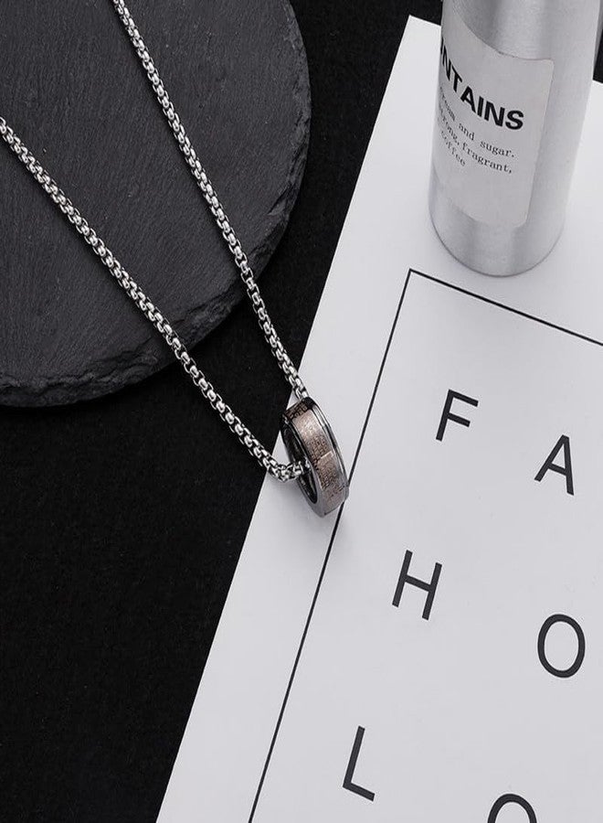 SALTY ALPHA Anti Tarnish Stainless Steel Cosmo Ring Locket Neck Chain for Men | Stylish Pendant Necklace | Jewellery Accessories for Boys | Minimal Jewelry | Gifts for Boyfriend & Husband | Marriage, Birthday | Gift for Valentine Day - Image 3