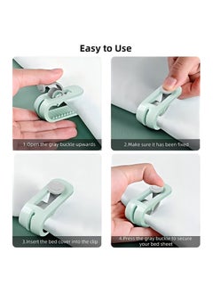 PRO Duvet cover clips, 6 pcs quilt fastener clips, plastic duvet cover clips, non-slip quilt fastener clamps, anti-moving bed quilt clips, pinless sheet clips, green  - Image 2