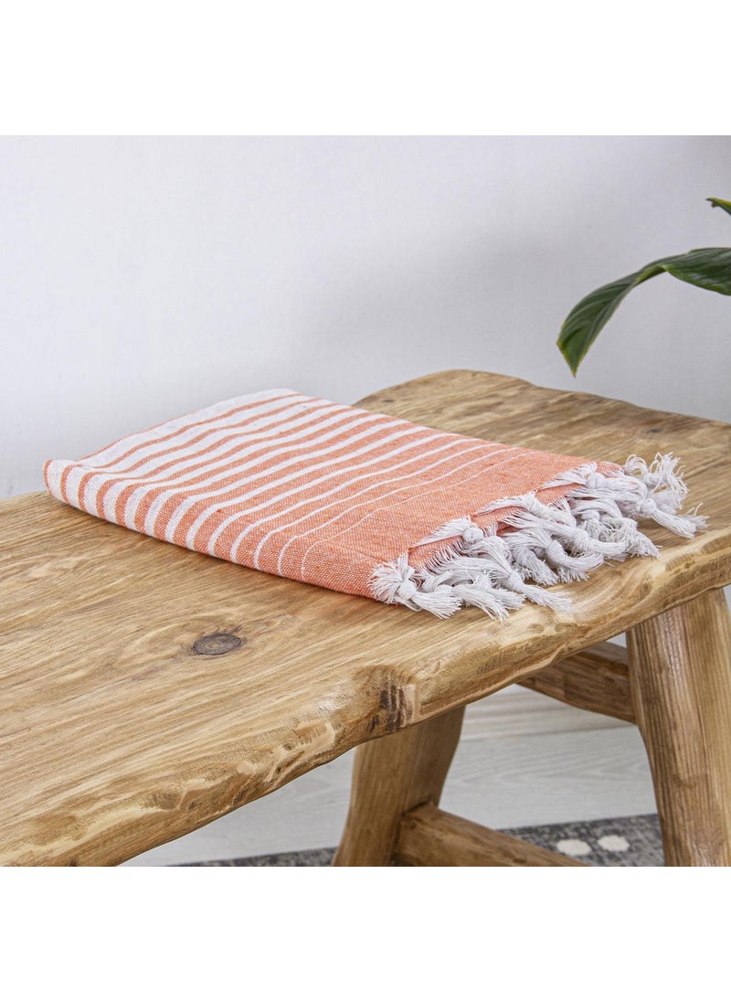 Homedius - Cotton Peshtemal Alagra Orange Set of 2 - Image 1