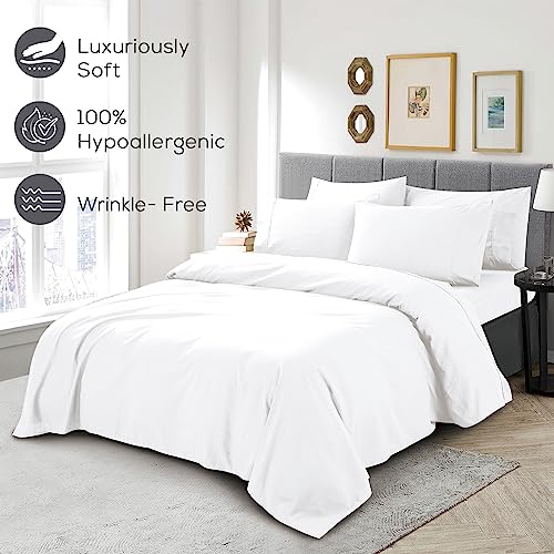Mueller UltraTemp 6 PC Queen Sheet Set - Ultra-Soft Luxury Series, Cooling & Breathable Hotel Luxury Bed Sheets, Deep Pocket Wrinkle-Free Oeko-TEX, White - Image 5