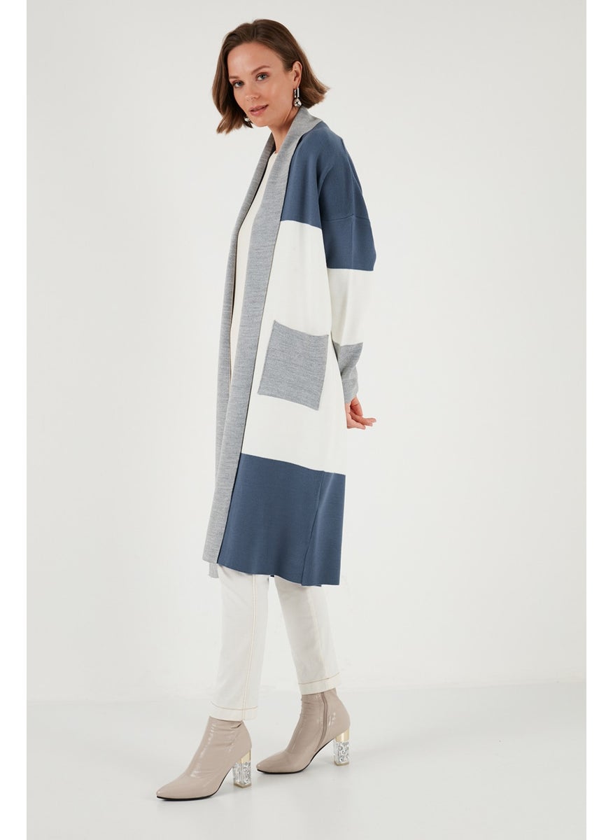 Lela Modest Color Block Long Knitted Cardigan Women's Cardigan 4616172  - Image 2