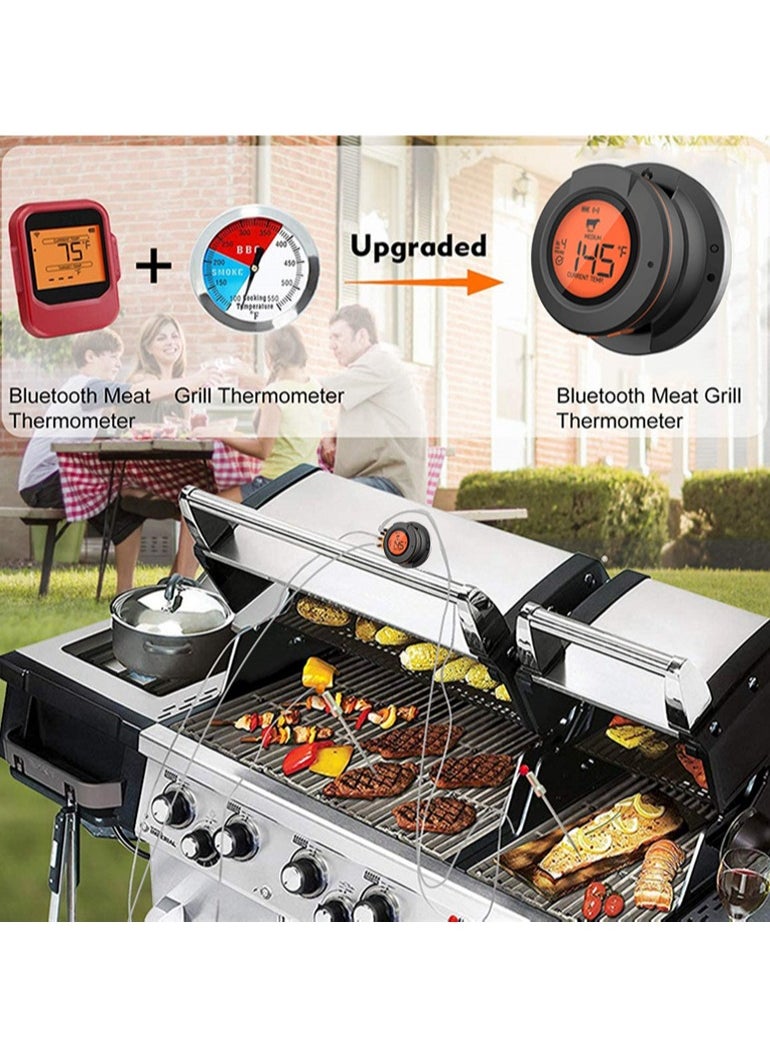 Generic - Wireless Bluetooth BBQ Grill Thermometer with 4 Probes - Digital Electronic Baking & Grilling Thermometer, Monitor Temperature via Mobile APP, IP54 Waterproof, Wide Temperature Range 0-380℃/32-712℉, Perfect for Professional Grill Masters and Baking Enthusiasts - Image 1
