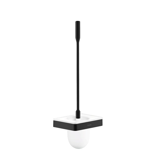 UNIVERSAL SOFTSQUARE TOILET BRUSH WITH HOLDER WALLMOUNTED IN MATTE BLACK 42835670