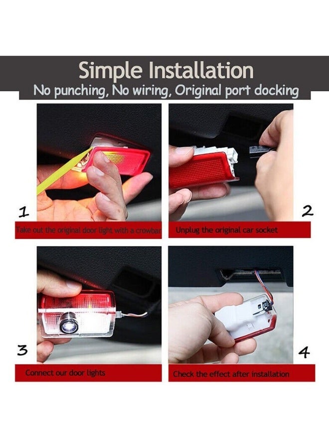 MUNTAQI 2PCS Car Door LED Logo Light Replacement for Benz, 3D Ghost Shadow Puddle Lights Never Fade 3D LED Car Light for A B C E M G GL GLA GLC GLE GLS Class 4dr W205 W213 W176 W166 (A/C/E/GLA/GLC/GLE/GLS) - Image 5