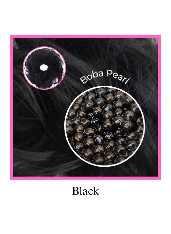 Juvabun Small Messy Bun Hair Piece - Black | Curly Wave Hair Bun Scrunchie | Everyday Wear Fake Hair Bun |Bun Extensions for Women, Washable & Realistic| Synthetic Hair Bun Scrunchie hairpieces-Black - Image 3