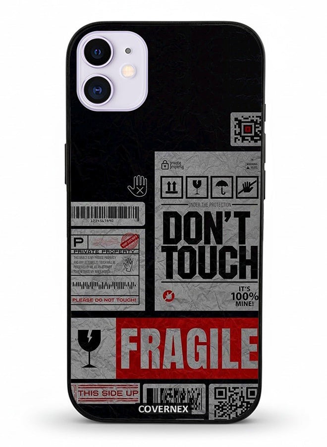 Covernex Apple iPhone 11 Protective Case Cover Printed Featuring Fragile Warning Label Collage - Image 2