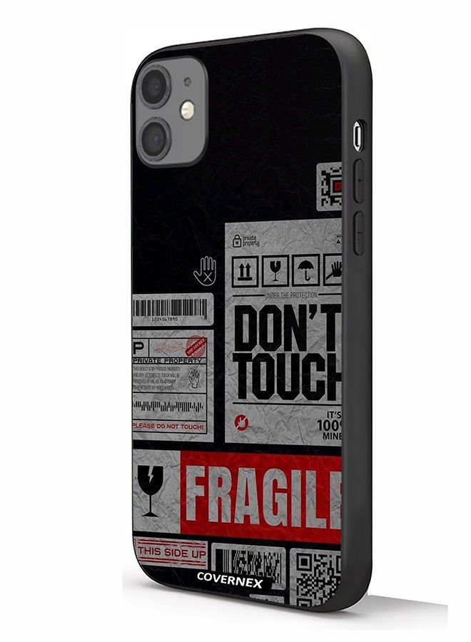 Covernex Apple iPhone 11 Protective Case Cover Printed Featuring Fragile Warning Label Collage - Image 1