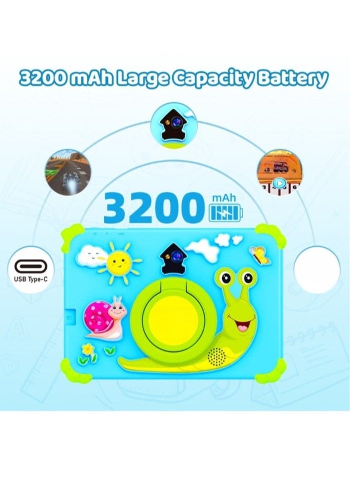 AROAQ NPAD703 7 Inch Wifi Tablet, 3200mah Portable Learning Educational Children Tablet, 4GB RAM 128GB ROM Lightweight Kids Android Pad For Learning Gaming, (1pc, Yellow)  - Image 2