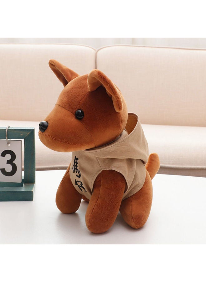 XZ Cute Dog Simulation Doll With Hat Plush Toy Bulldog Doll Small Size Doll Children's Birthday Gift-Color:Trendy Dog Series Doll-mazai Style-Height:25cm +white Tote Bag - Image 1