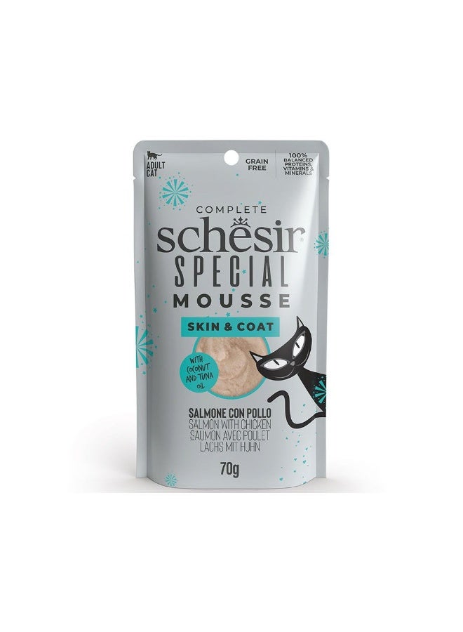 Schesir New Spcl Mousse Skin&Coat Cat Salmon-Chicken 70g Pouch