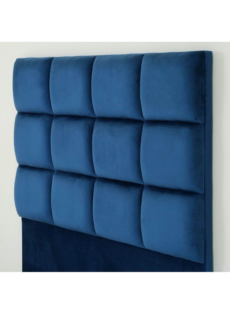 Karnak Square Design Upholstered Velvet Bed Frame Bedroom Furniture Strong And Sturdy Modern Design Wooden Bed | Quiet & Comfortable Bed (Queen - 160x200cm, Blue) - Image 5