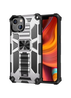 Generic Case Cover For iPhone 13 Pro Armor Shockproof TPU + PC Magnetic Protective Case with Holder Silver 