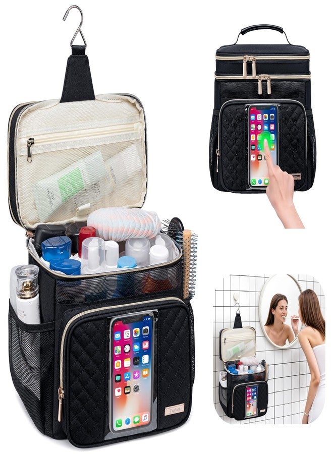 Tealari Large Toiletry Bag for Women Men,Bathroom Bag,Water Resistant Shower Bag,Makeup Bag,Portable Shower Caddy for College Dorm,Hanging Travel Toiletry Bag with Transparent Waterproof Phone Pocket - Image 2
