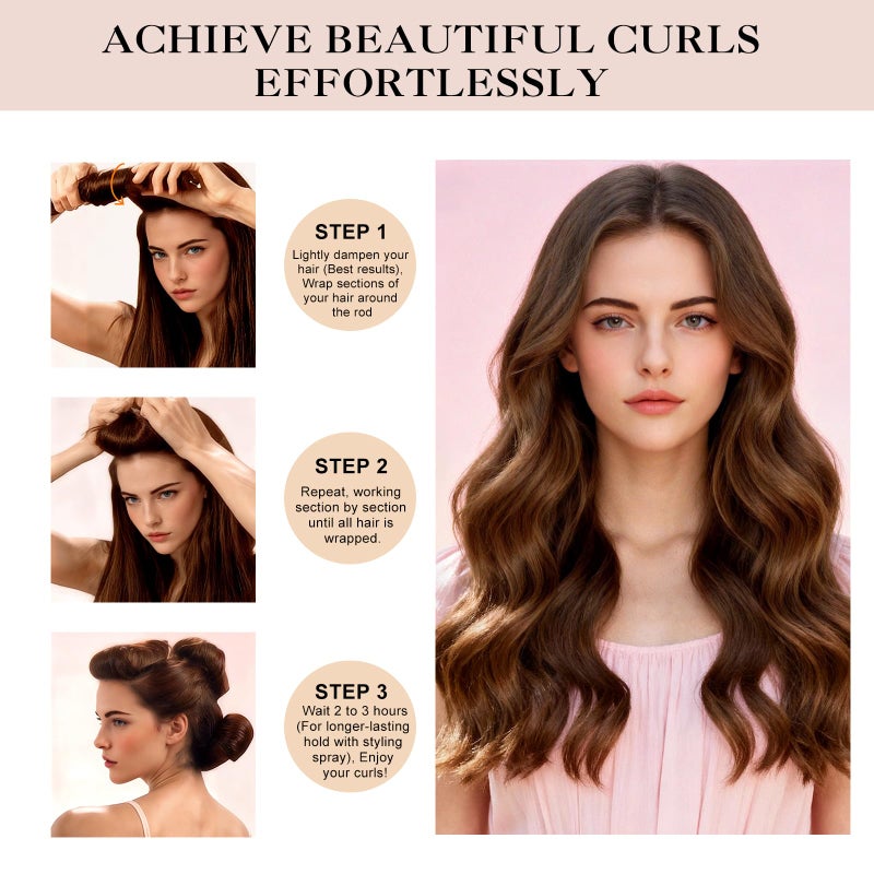 Togayu Heatless Curls Overnight Set - 4PCS Jumbo Velvet Hair Rollers to Sleep In, No-Damage Flexi Rods for Beautiful, Effortless Curls and Waves for Women - Image 5