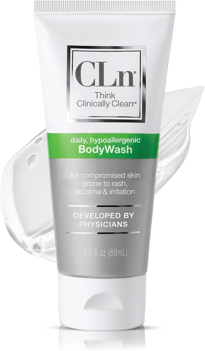 CLn® BodyWash – Non-Drying Body Wash Preserved with Sodium Hypochlorite, For Compromised Skin Prone to Eczema, Dermatitis, Rash & Hidradenitis Suppurativa, Fragrance-Free & Paraben-Free, 3 fl oz - Image 1