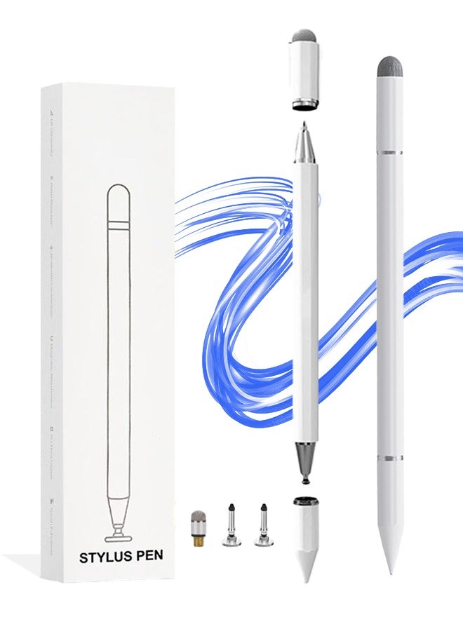 BOFAN 3-in-1 Stylus Pen for Touch Screen,High Sensitivity & Precision Magnetic Disc Stylus Pen for iPad/Apple/iPhone/Samsung/Android All Capacitive Touch Screen（White） - Image 1