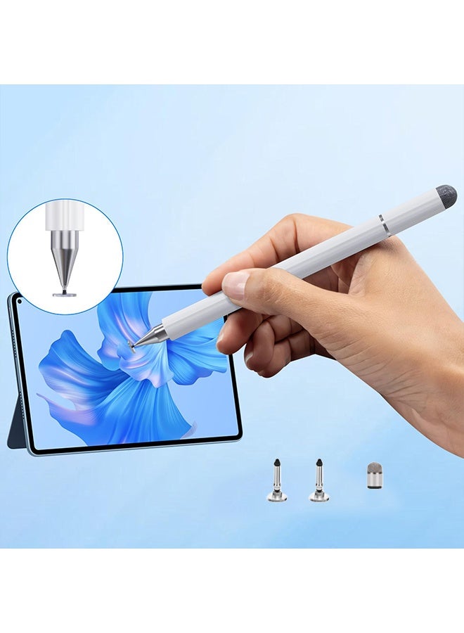 BOFAN 3-in-1 Stylus Pen for Touch Screen,High Sensitivity & Precision Magnetic Disc Stylus Pen for iPad/Apple/iPhone/Samsung/Android All Capacitive Touch Screen（White） - Image 4