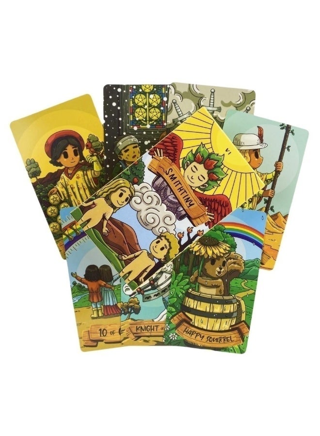 NIBEMINENT Smith Small Card Tarot Deck - 82 Cards Symbolism Theory Guidebook - English Version - Picture Divination Edition - Strategy Game Cards - Image 5