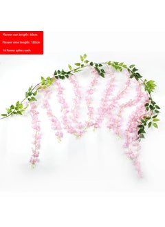 Generic Artificial Wisteria Vine Flower Garland DecorEncrypted long light pink 1 piece Encrypted long light pink 1 piece 