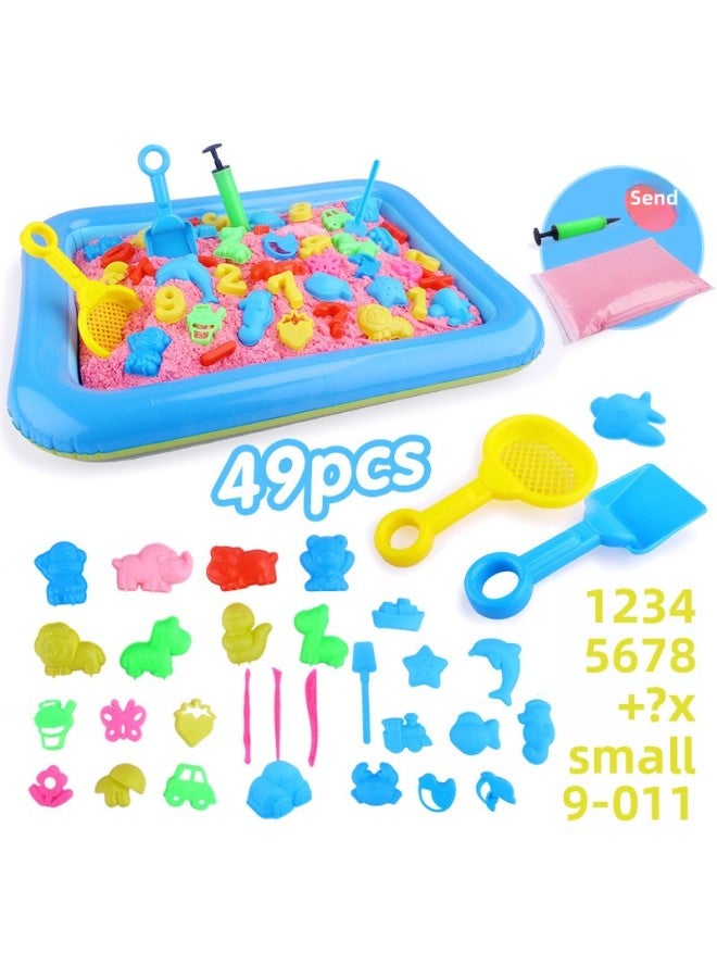 Children's Space Toy Sand Suit Boys And Girls Magic Mud Power Clay Plasticine Color Mud-Specifications:B Cartoon Set 49 Pieces-green Sand - Image 4