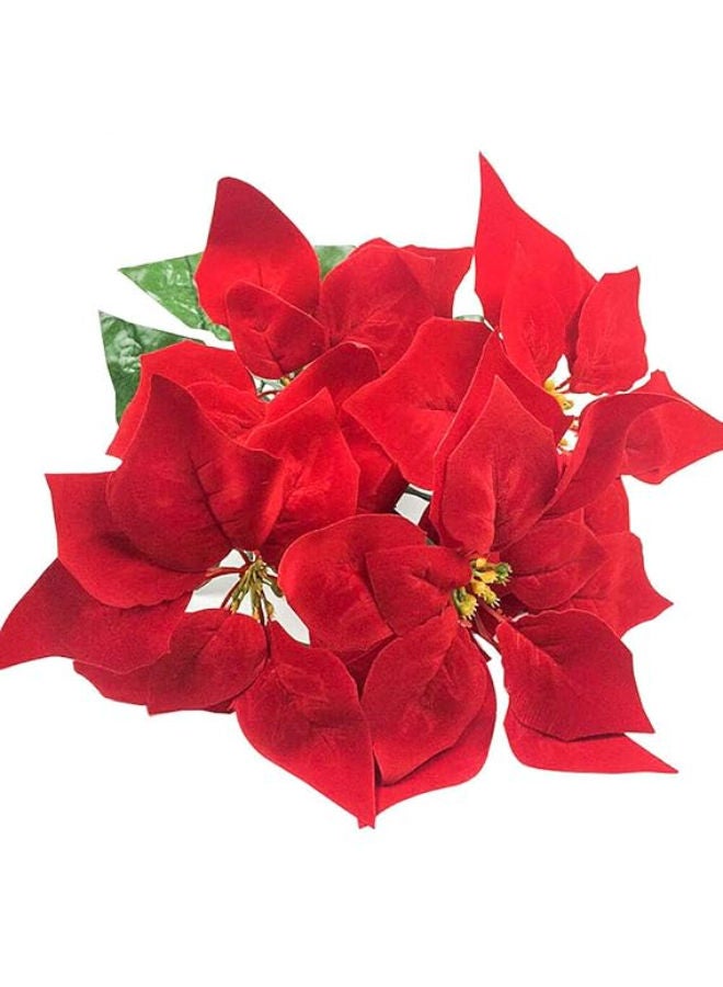 5 Artificial Poinsettias Christmas Flowers - Image 4