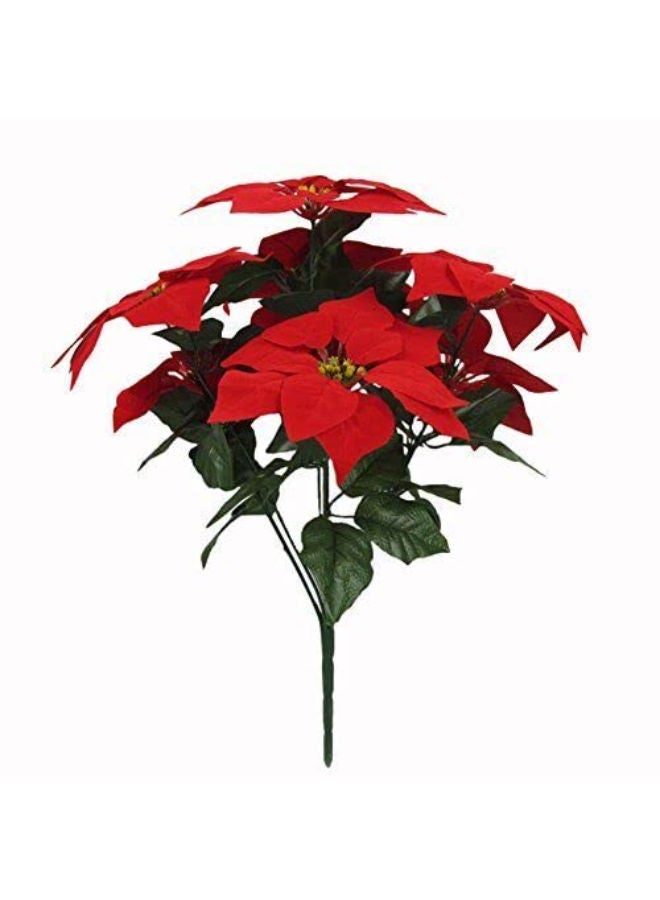 5 Artificial Poinsettias Christmas Flowers - Image 1