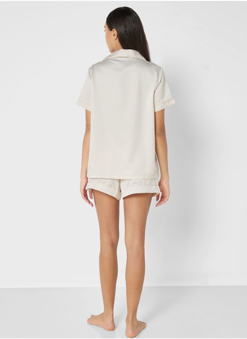 La Senza - Button Down Shirt And Short - Image 1