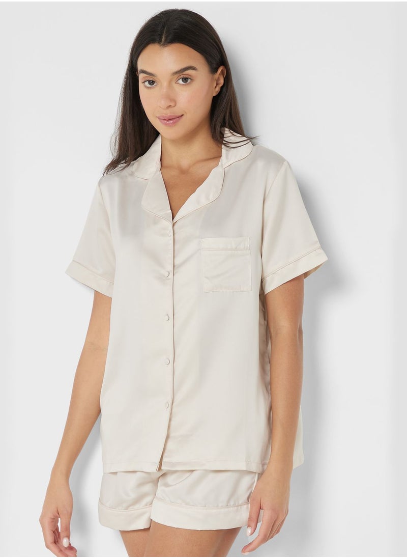 La Senza - Button Down Shirt And Short - Image 1