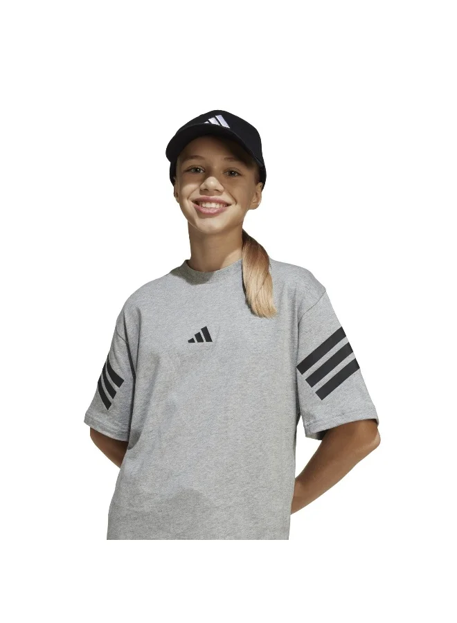 Adidas Adidas J Fi 3S T Grey T-Shirt (Short Sleeve) T-Shirts For Kids