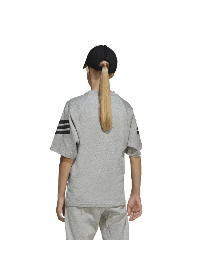Adidas Adidas J Fi 3S T Grey T-Shirt (Short Sleeve) T-Shirts For Kids