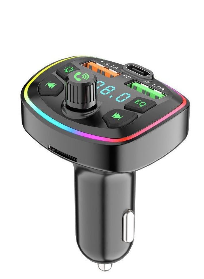 محول بلوتوث للسيارة - شاحن سيارة - مشغل موسيقى MP3 - محول راديو لاسلكي - جهاز إرسال FM - مجموعة السيارة - ملحقات السيارة - يدعم قرص USB وبطاقة TF - Image 1