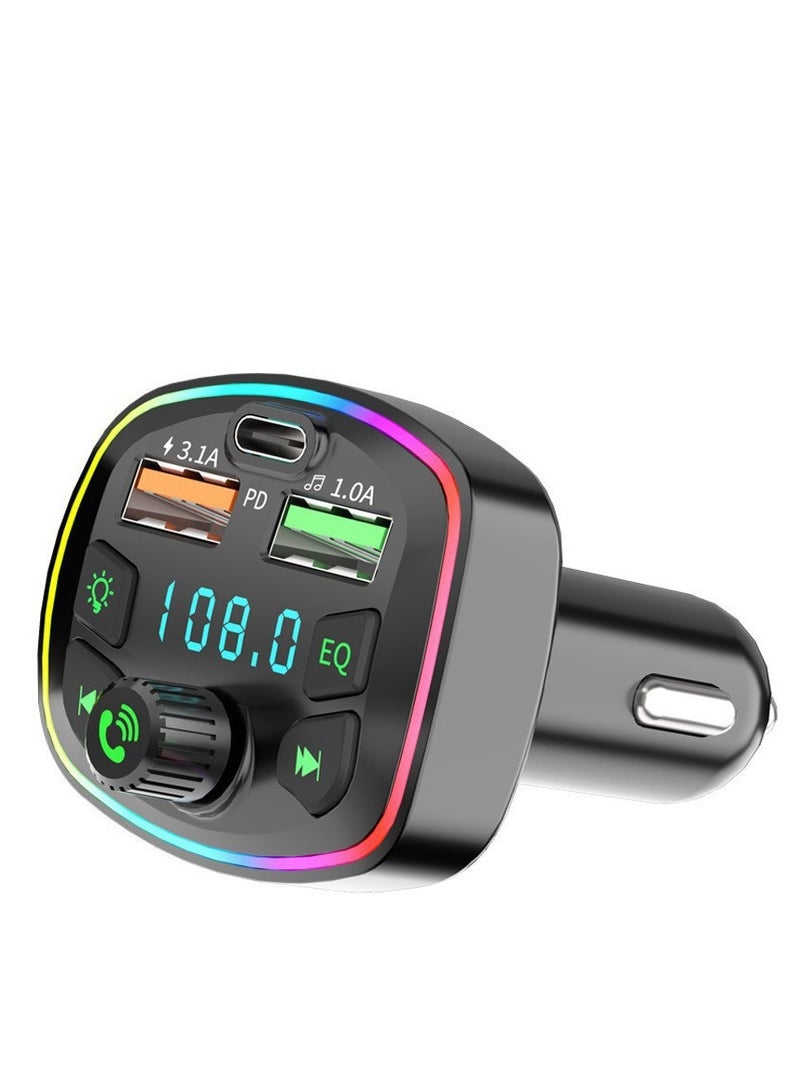 محول بلوتوث للسيارة - شاحن سيارة - مشغل موسيقى MP3 - محول راديو لاسلكي - جهاز إرسال FM - مجموعة السيارة - ملحقات السيارة - يدعم قرص USB وبطاقة TF - Image 2