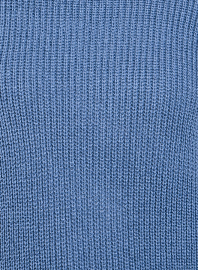 Styli Medium Blue Chunky Knit Sweater - Image 4