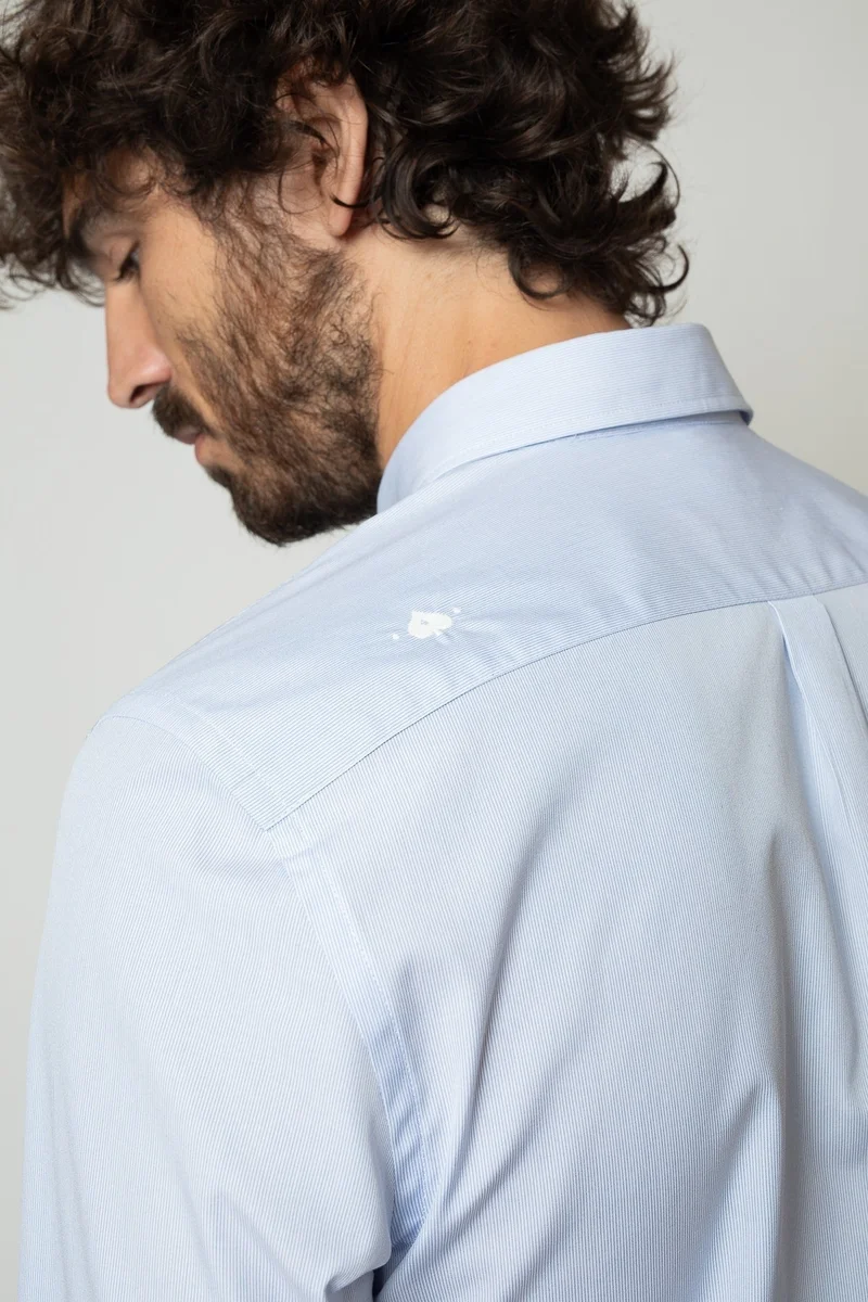 Jaqk W. Vassily - Thin Blue Stripes Shirt 100% GOTS cotton