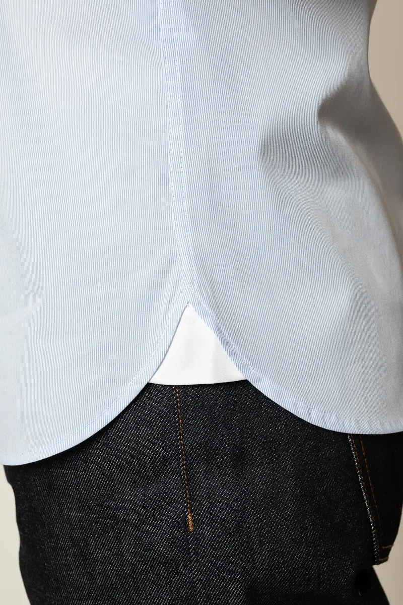 Jaqk W. Vassily - Thin Blue Stripes Shirt 100% GOTS cotton