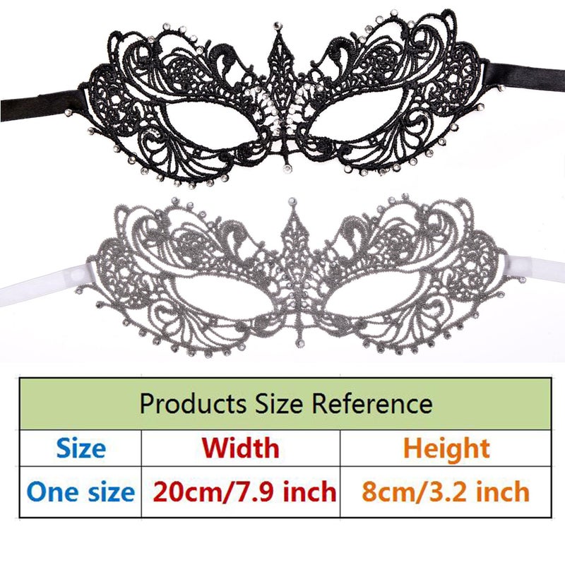 Liatunou Halloween Mask for Masquerade Party for Women (Black) - Image 4