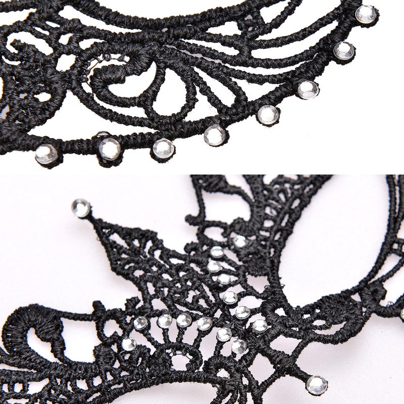 Liatunou Halloween Mask for Masquerade Party for Women (Black) - Image 2