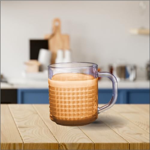 Yera 250ml Glass Tea Cup with Exquisite Design, Ideal for Regular Use and Perfect for Serving Hot Tea & Coffee - Glass Cup with Design, Set of 6 - Image 2