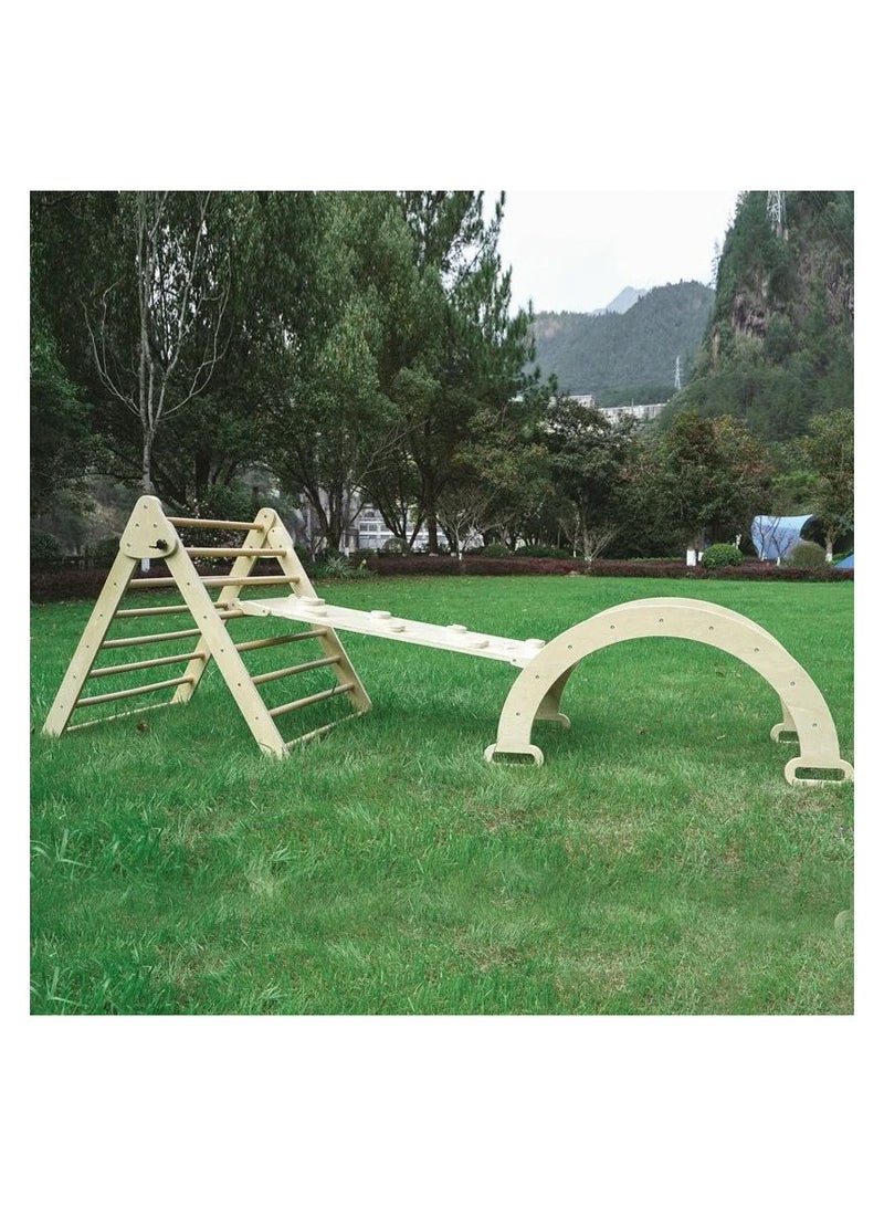 Pikkaboo Woody Buddy 3 Pieces Climbing Set Natural - Image 5