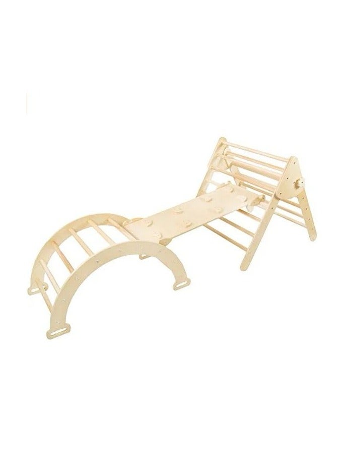 Pikkaboo Woody Buddy 3 Pieces Climbing Set Natural - Image 1