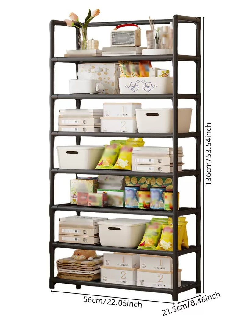 7 Tier Shoe Rack,Metal Shoe Organizer, Shoe Shelf, Multi Layer Shoe Rack (Black)