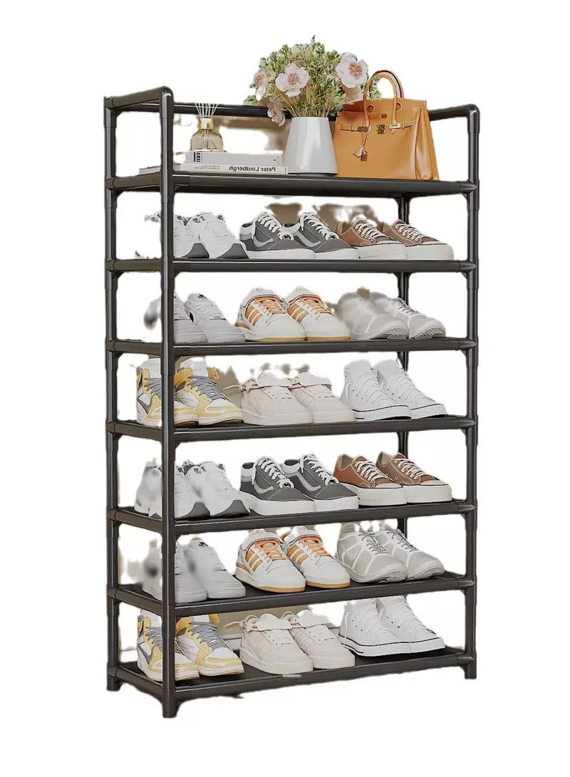 7 Tier Shoe Rack,Metal Shoe Organizer, Shoe Shelf, Multi Layer Shoe Rack (Black)